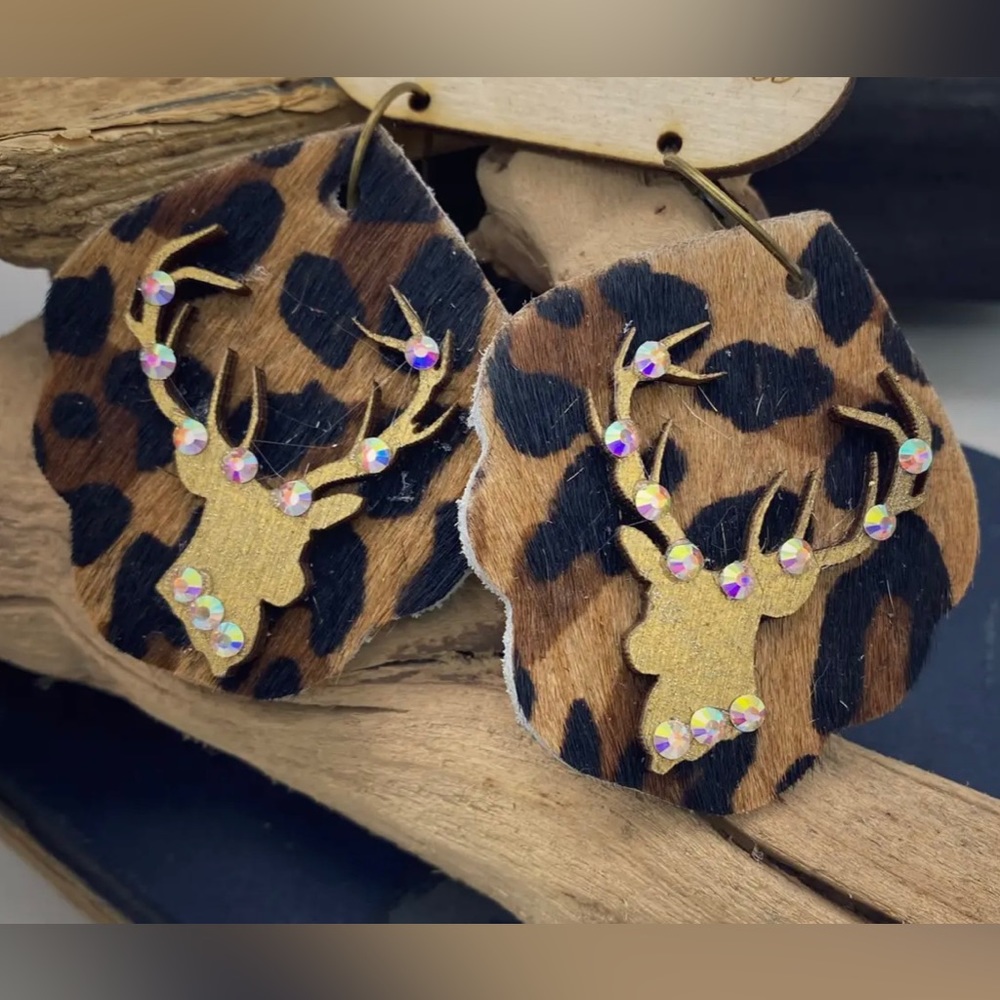 New leopard deer earrings